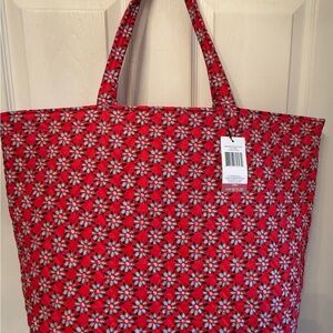 NEW Red Vera Bradley Essential Grand Tote Venetian Flowers